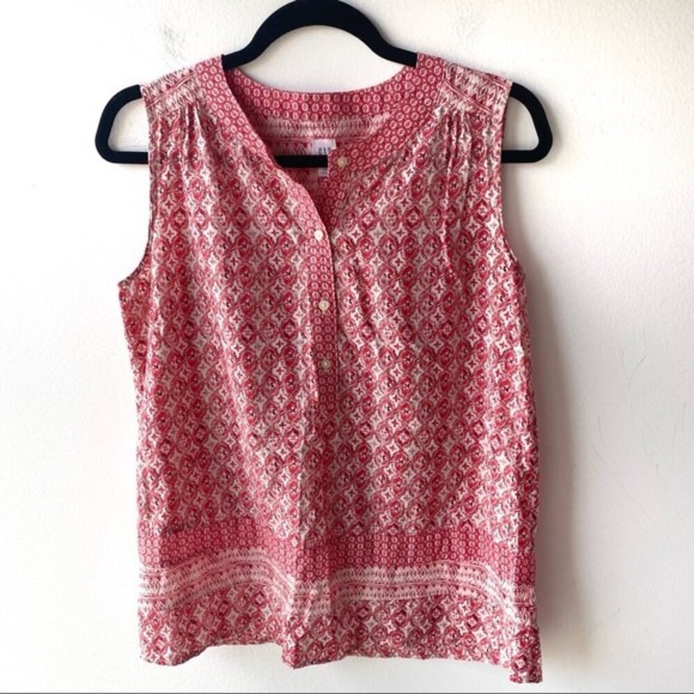 Gap Pink Printed Button Front Oversized Tank Top size XS